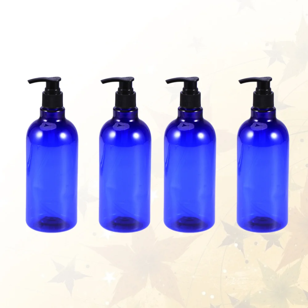 

4pcs Empty Pump Bottles Pressure Emulsion Bottle for Home Use(500ML Blue)