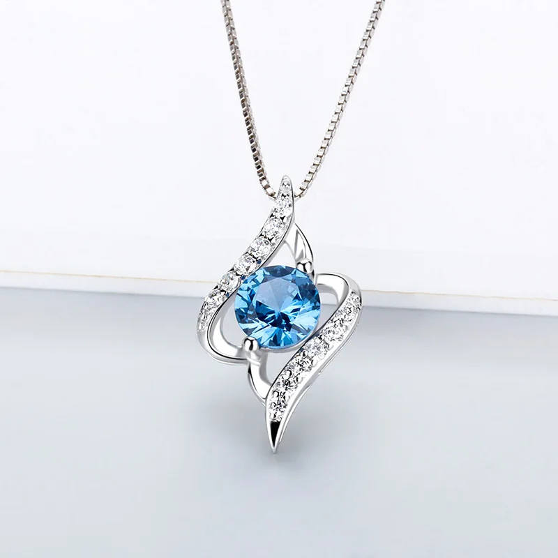 LGSY Изящные ювелирные изделия подвеска с синими кристаллами подвески из