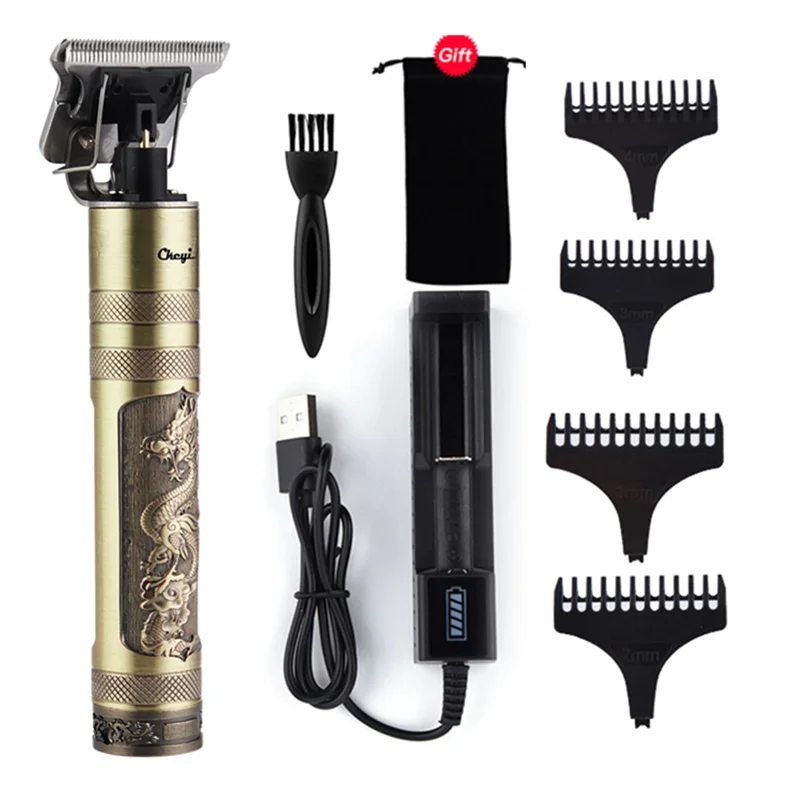 

USB Rechargeable T9 Baldheaded Hair Clipper Electric hair trimmer Cordless Shaver Trimmer 0mm Men Barber Cutting Machine