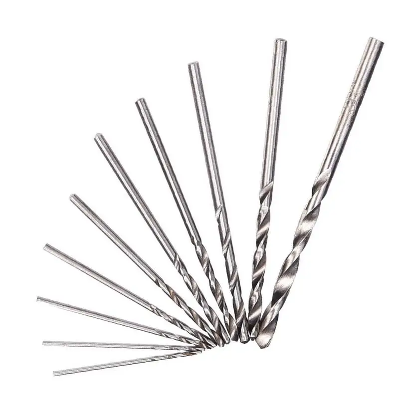 

Aluminum Mini Micro Hand Drill Keyless Chuck & 10pcs Rotary Drills Tools Twist W1Y0