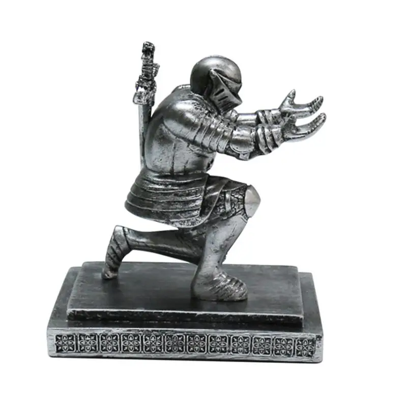 

Executive Officer Knight Pencil Holder with Sword 15*10*15cm Armor Knight Stationery Medieval Theme Office Decor Stand for Pens