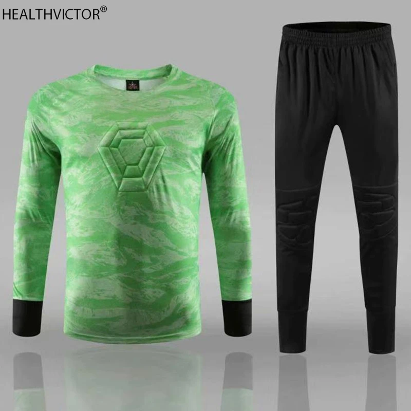 

Soccer Goalkeeper Training Match Long Sleeve T-shirt Pants Full Length Camouflage Unisex Men Women Jersey Set Keeper Uniform