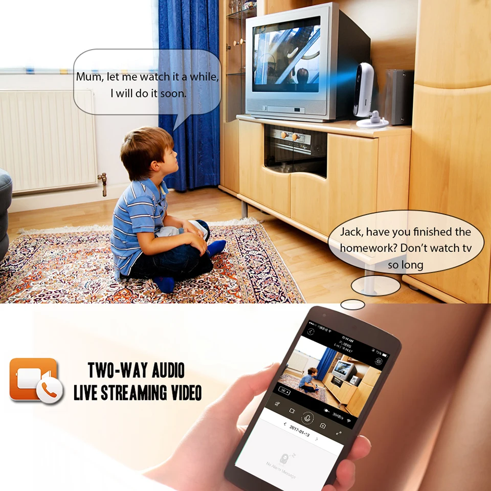 Jimi JH06P Новинка 1080P беспроводная Wifi ip камера рыбий глаз панорамная домашняя