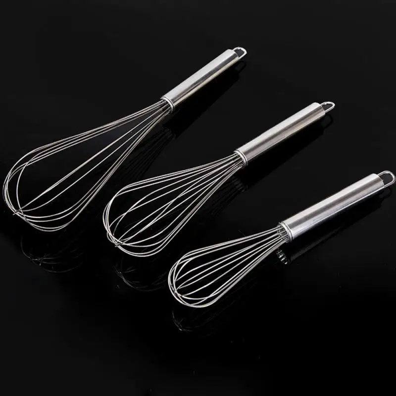 

8/10/12 Inches 304 Stainless Steel Manual Whisk Kitchen Baking Accessories Milk Cream Butter Whisk Mixer Egg Tools Cooking Gadge