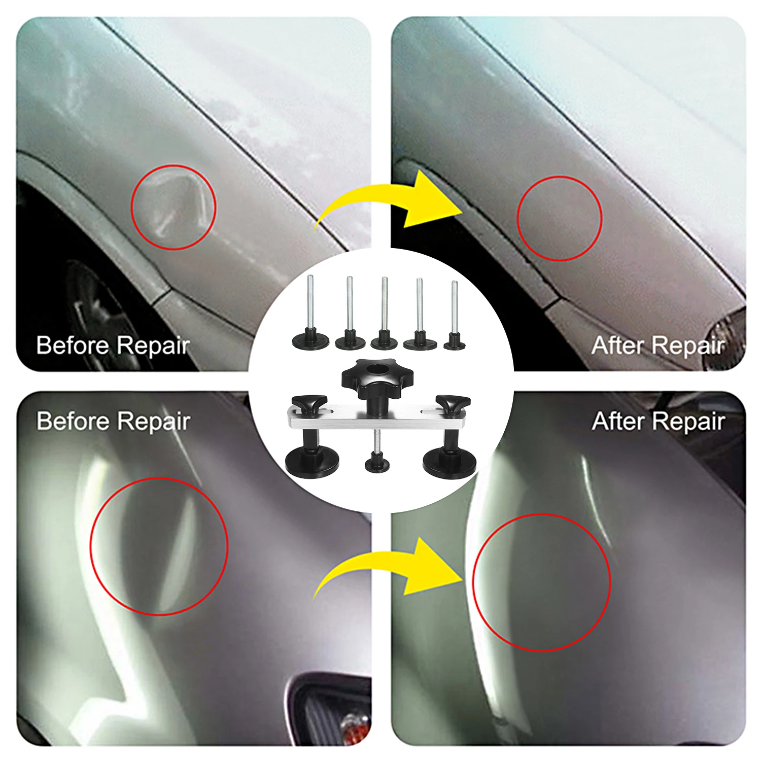 

Paintless Dent Puller with Mallet T Bar Bridge Puller and 41pcs Glue Tabs Glue Sticks for Car Hail Dent Removal Auto Body Repair