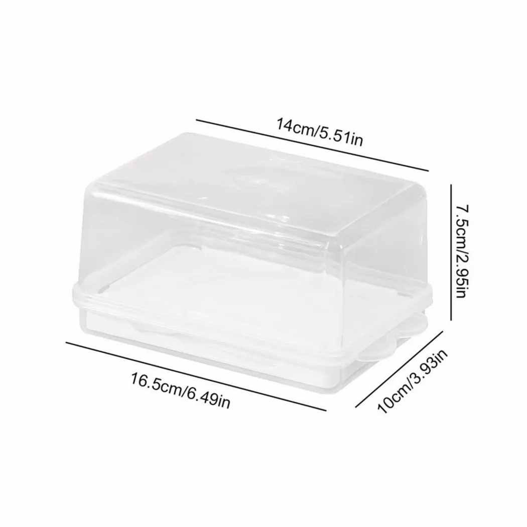 

Hot Sale Plastic Butter Storage Box Container Transparent Cheese Server Tray Biscuit Storage Kitchen Storage Box Big Deal