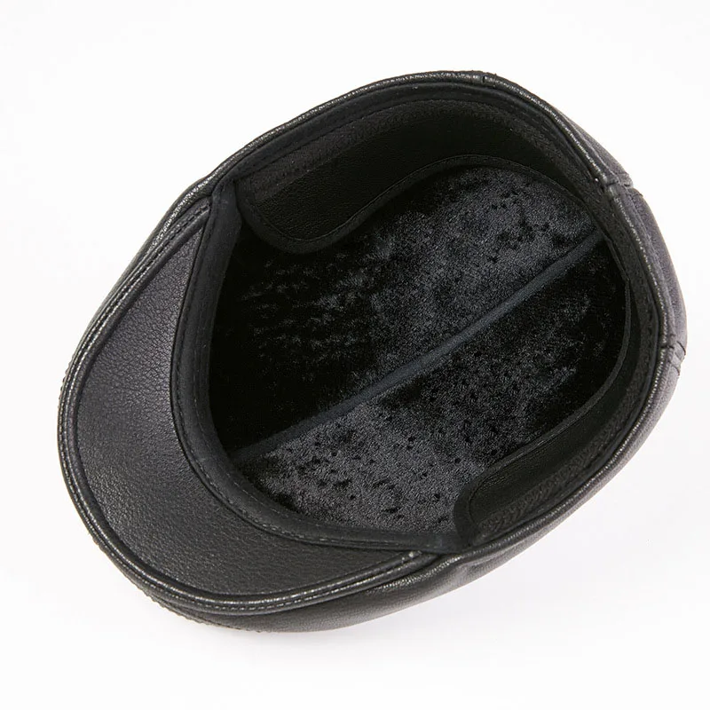 Кепка-газетчик Fibonacci из натуральной козьей кожи винтажные плоские шапки для