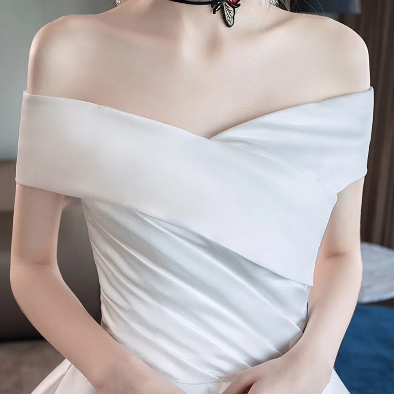 Хит продаж свадебные платья с открытыми плечами элегантный дизайн вышивка тюль