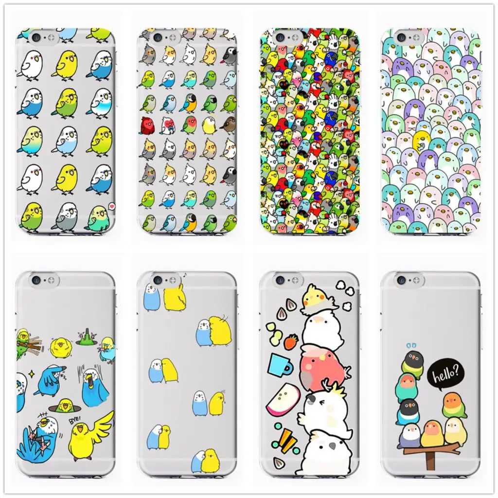 Chubby Cockatiels Parrotlets Hello parrot bird Новый Модный мягкий прозрачный чехол для iPhone 7 6 6S 8Plus 5s X