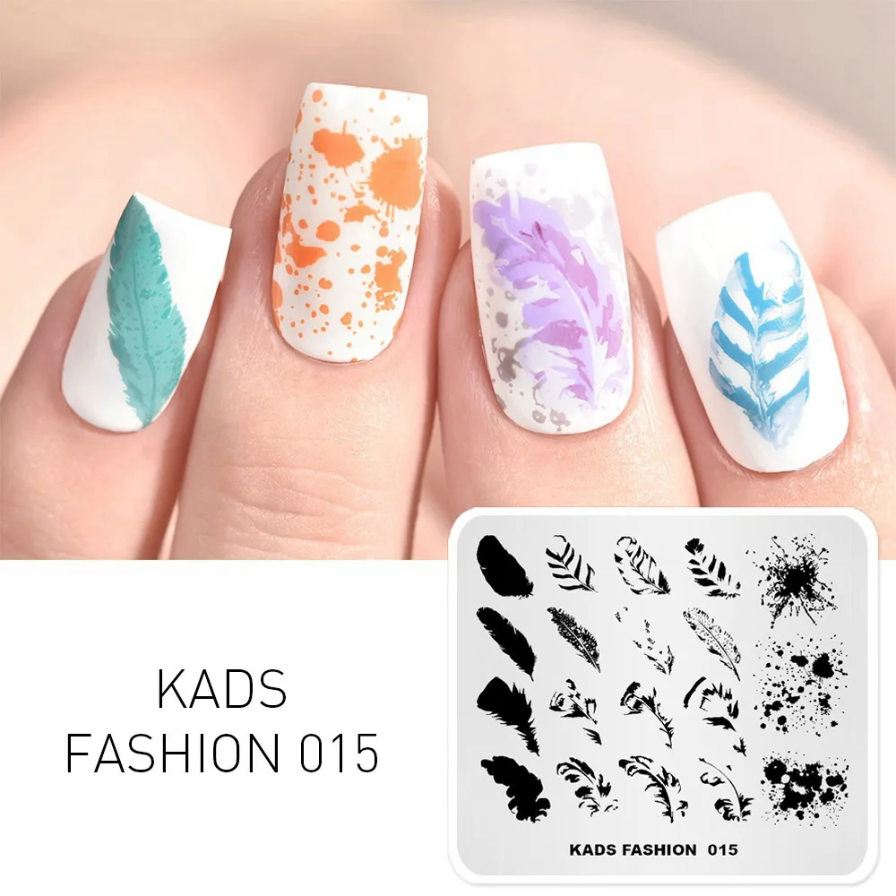 Fashion 015 KADS новые пластины для штамповки ногтей Летняя природа шаблон для штамповки изображения пластины для маникюра палитра цветов многослойный дизайн - Цвет: Fashion 015