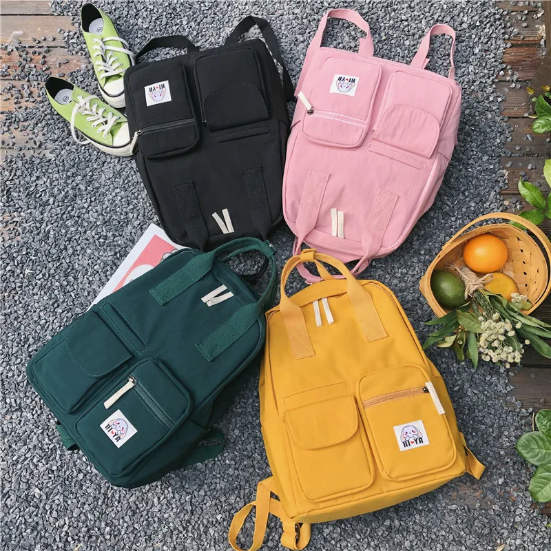 Студенческий рюкзак в студенческом стиле небольшой с двойным карманом большой