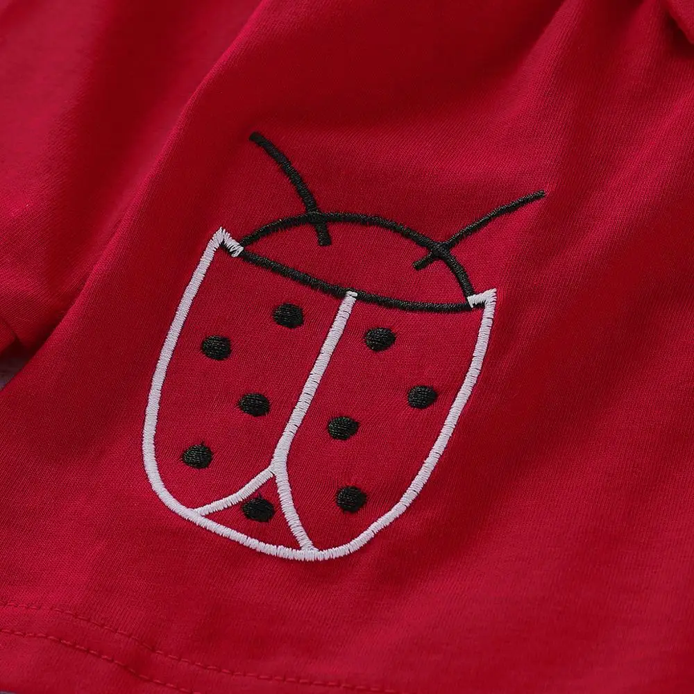 

Baby Girls Clothes Set 2 Piece Long Sleeve Ladybug Pattern Toddler Outfits Toddler Clothing Set Red White