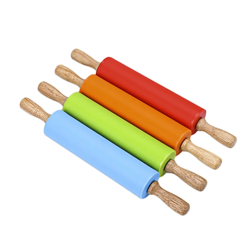 Силикагель роликовый штифт с твердой деревянной ручкой антипригарный пищевой