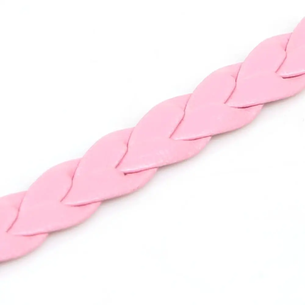 Pink 7 мм 5 м плоская плетеная веревка из искусственной кожи шнурок из искусственной кожи для изготовления ювелирных изделий ожерелье браслет Рукоделие Шитье своими руками - Цвет: Pink