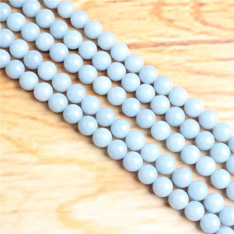 

Natural Stone Beads Matte Lava Natural Angel blue stone Loose Stone Round Beads For DIY Jewelry Bracelet Necklace Make