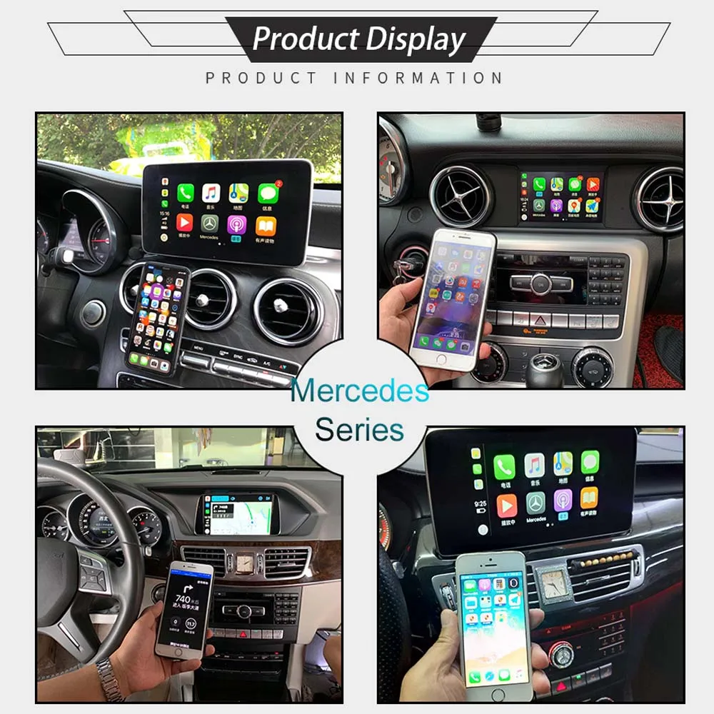 Беспроводной мультимедийный смарт-автомобиль модифицированный с Apple Carplay Box для Mercedes Benz NTG5.0 GLA A GLC C B E CLS GLE GLS iOS AirPlay