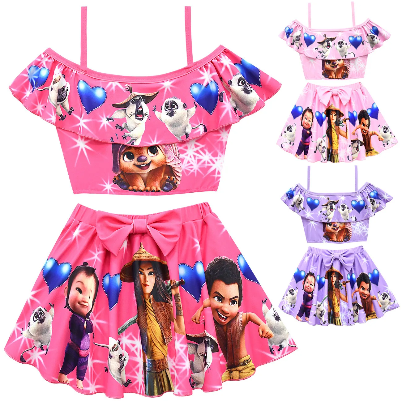 

купальник для девочки Костюм для косплея Raya с 3D принтом, детский купальник, купальник Raya и последний Дракон из мультфильма, купальник для де...