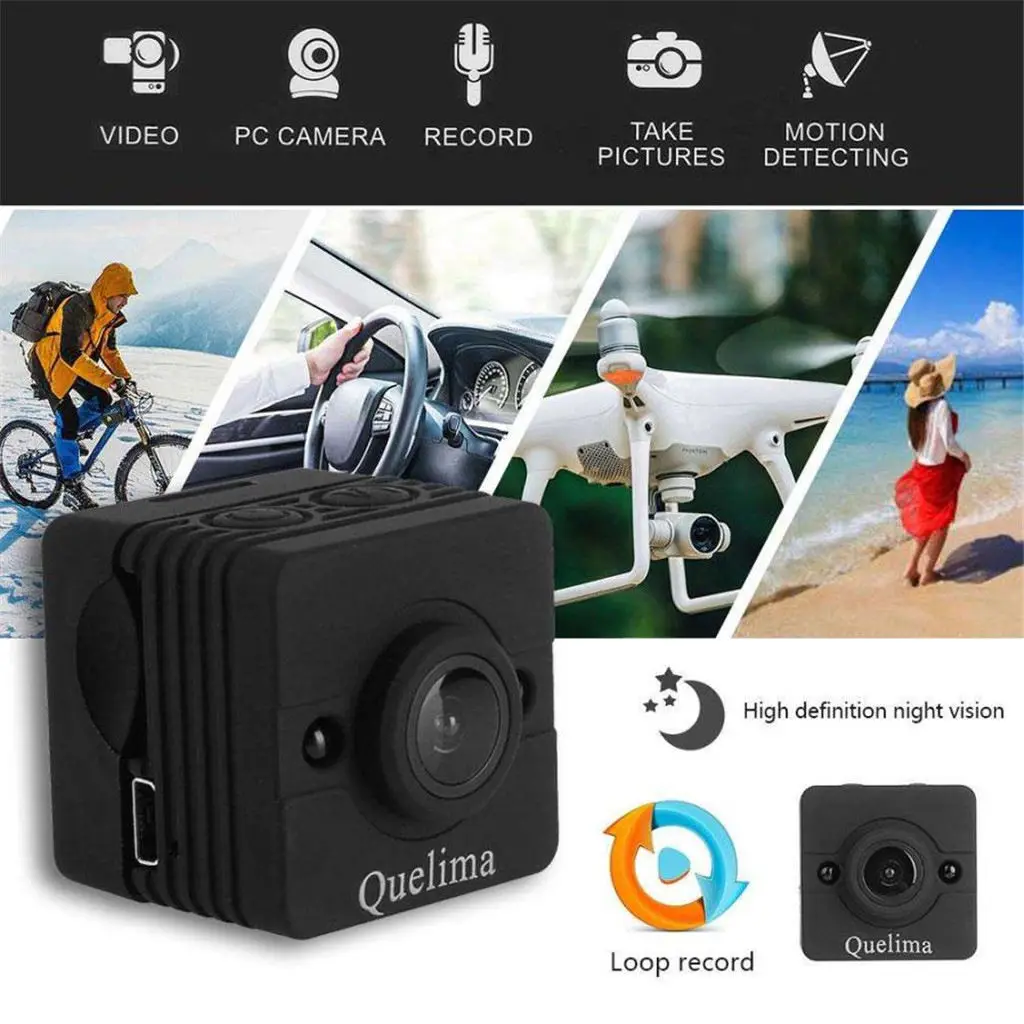 

HD 1080P камера видеокамера видеорегистратор DVR SQ12 крошечный спортивный DV