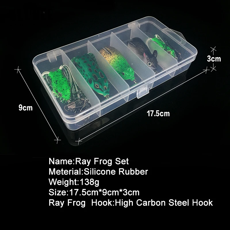 GLUREE 5 шт. лягушка рыболовные приманки комплект поплавок плавучий луч