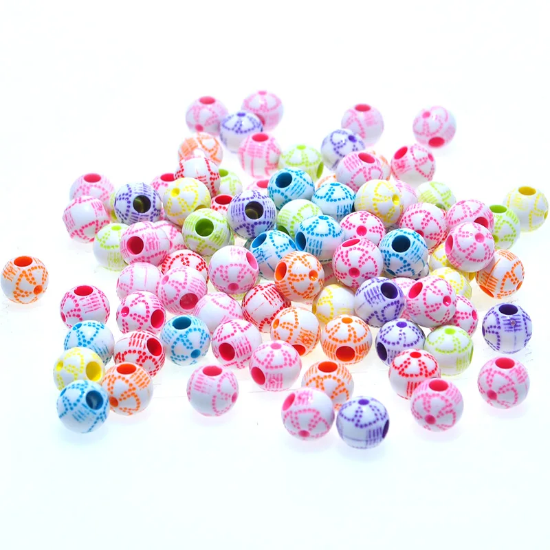 Детский развивающий DIY бисерный браслет свободные бусины 7 мм круглый белый фон