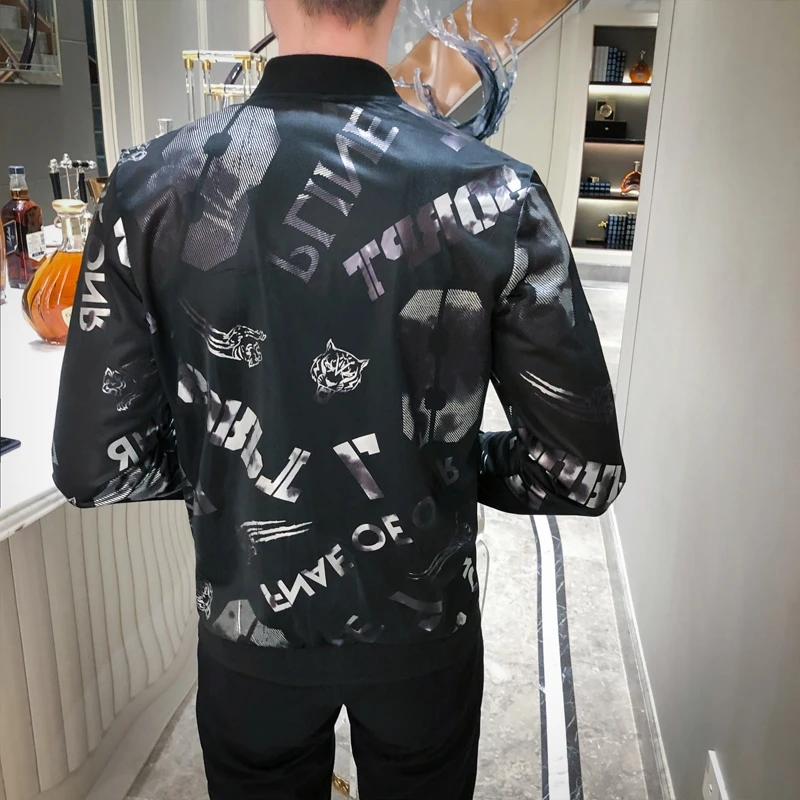 

late New fashion, night hair stylist coat, leisure sociology coat, men's summer coat,