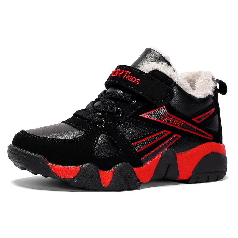 

Winter Children Shoes For Boys Kids Sneakers Walking Shoes Girls Sneakers Plush Lining Warm Waterproof Leather Outdoor Footwear