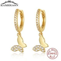 s925 sterling silver earrings mini hoop earrings gold color for women cute butterfly horse animal circle earrings fine jewelry