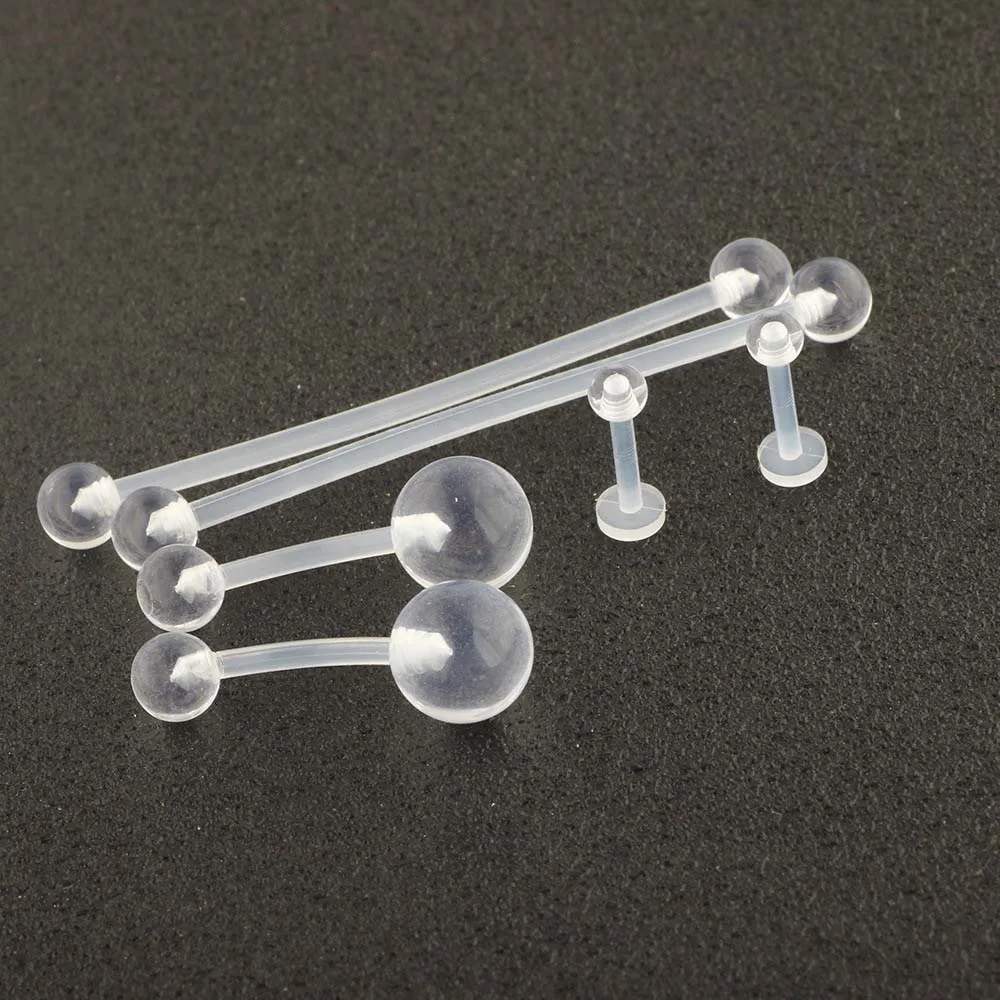 5Pcs Piercing Tongue Barbell Ladies Simple Nose Ring New Style Retainer Stud Bone Pin Clear Transparent For Women Body Jewelry | Украшения