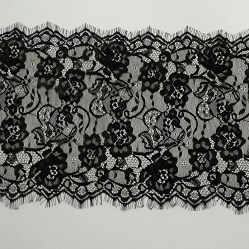 

3Meters/lot Width 25cm Lace Trim Wide Nylon transparent vintage bridal lashes lace For garment accessory