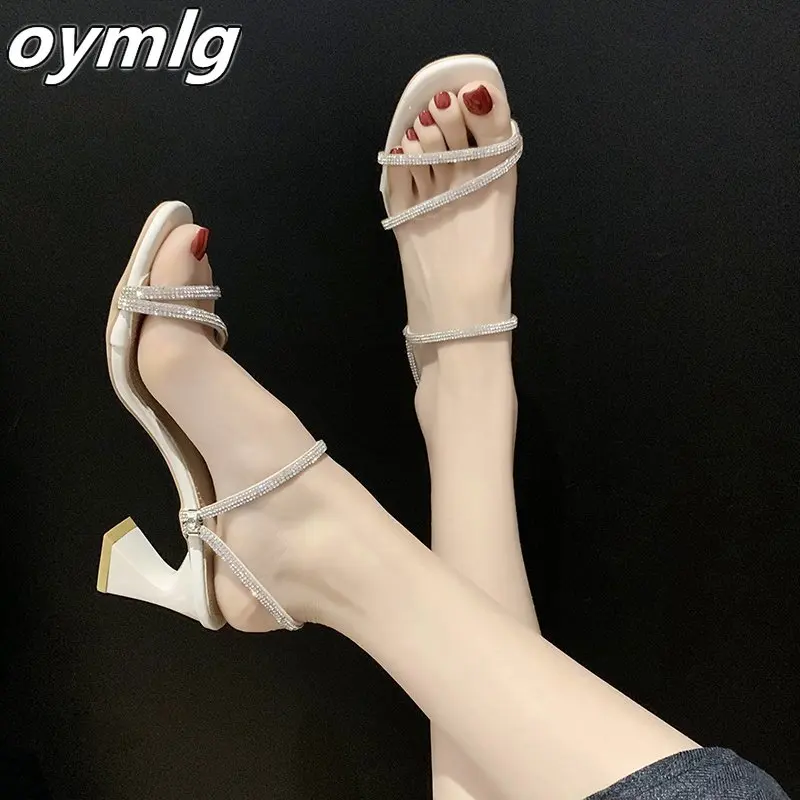 2020 летние новые с открытым носком сандалии со стразами женские сапоги на высоких
