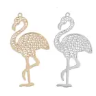 DoreenBeads модные медные филигранные подвески для стемпинга, подвески золотого и серебряного цвета в виде страуса и птицы, фурнитура для поделок, 4,4 см х 2,2 см, 10 шт.