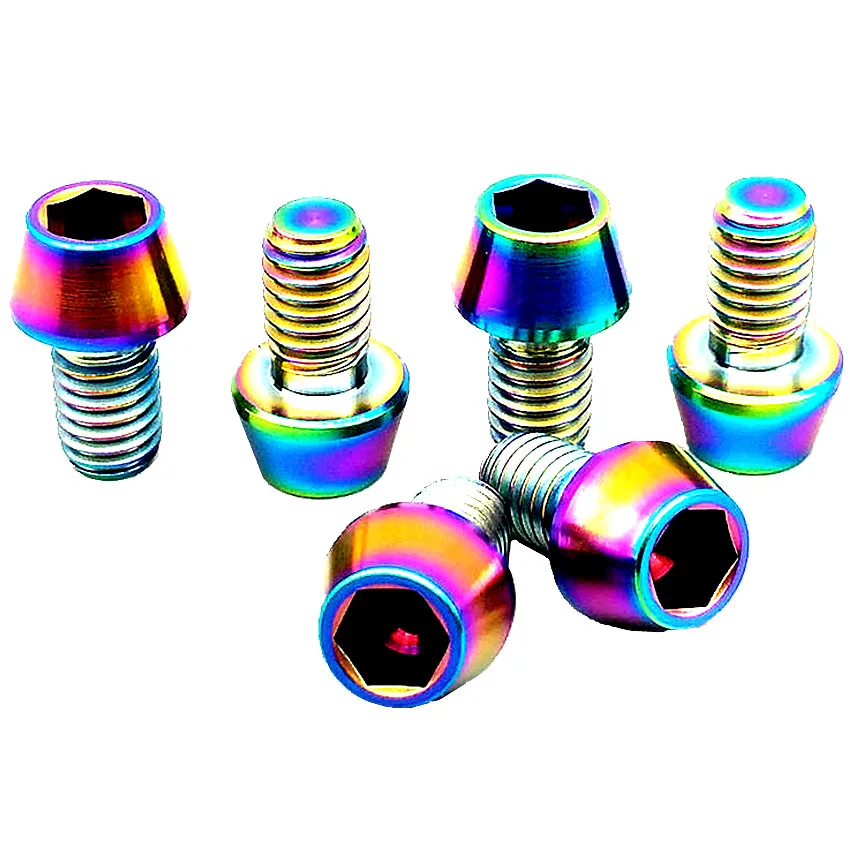 Титановые болты M6 x 10 16 18 20 25 30 35 40 45 50 65 мм шестигранный ключ с конической головкой винт для велосипедной гарнитуры тормоза 1 шт