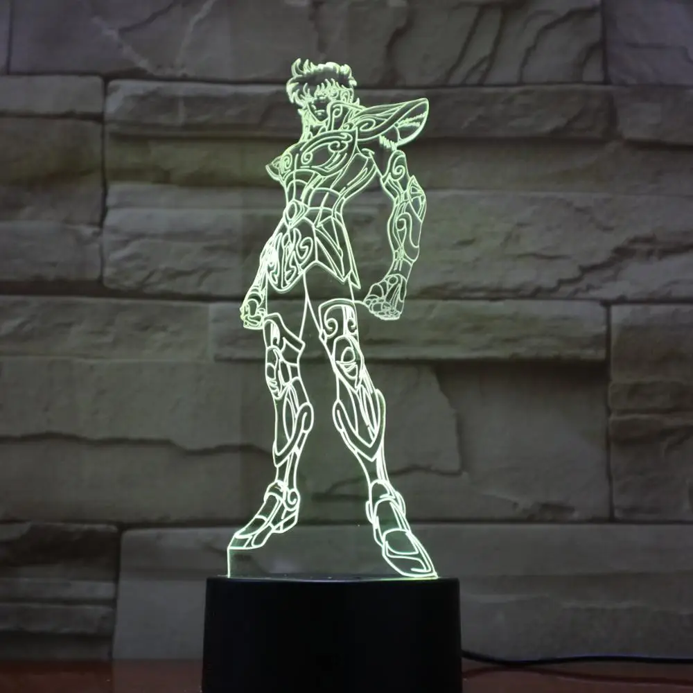3D Светодиодная Ночная лампа Saint Seiya Lampara Toys экшн фигурка 7 цветов меняющий