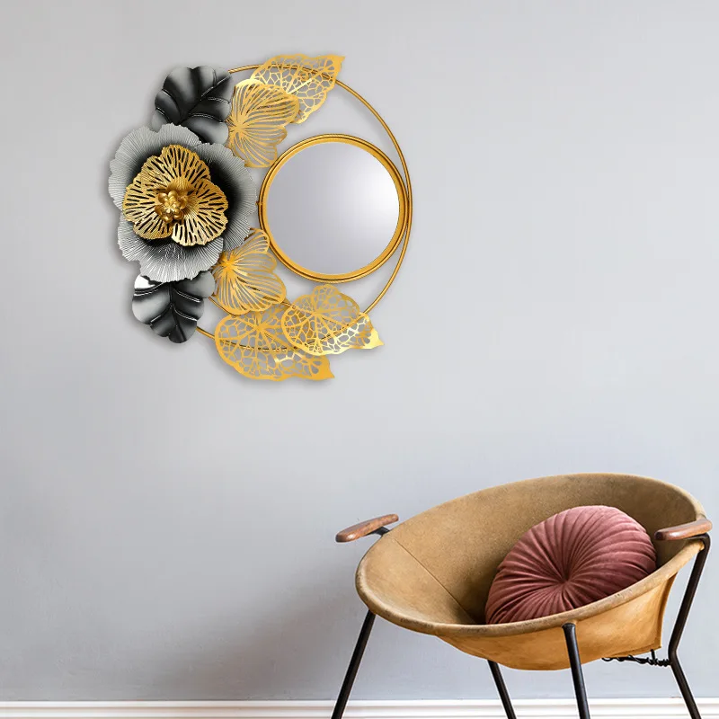 

Wrought Iron Wall Hanging European Porch Wall Hanging Dressing Table Wall Bathroom Muur Decoratie Decorative Mirror ED50BS