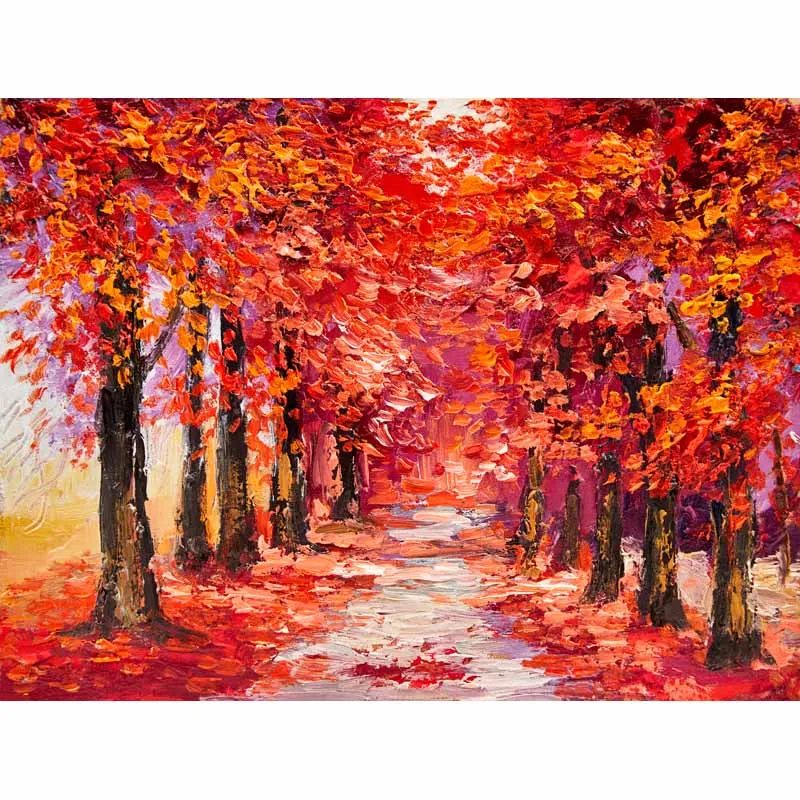 

Mehofond Oil Painting Style Photography Background Newborn Red Maple Baby Shower Birthday Party Photocall Backdrop Photo Studio