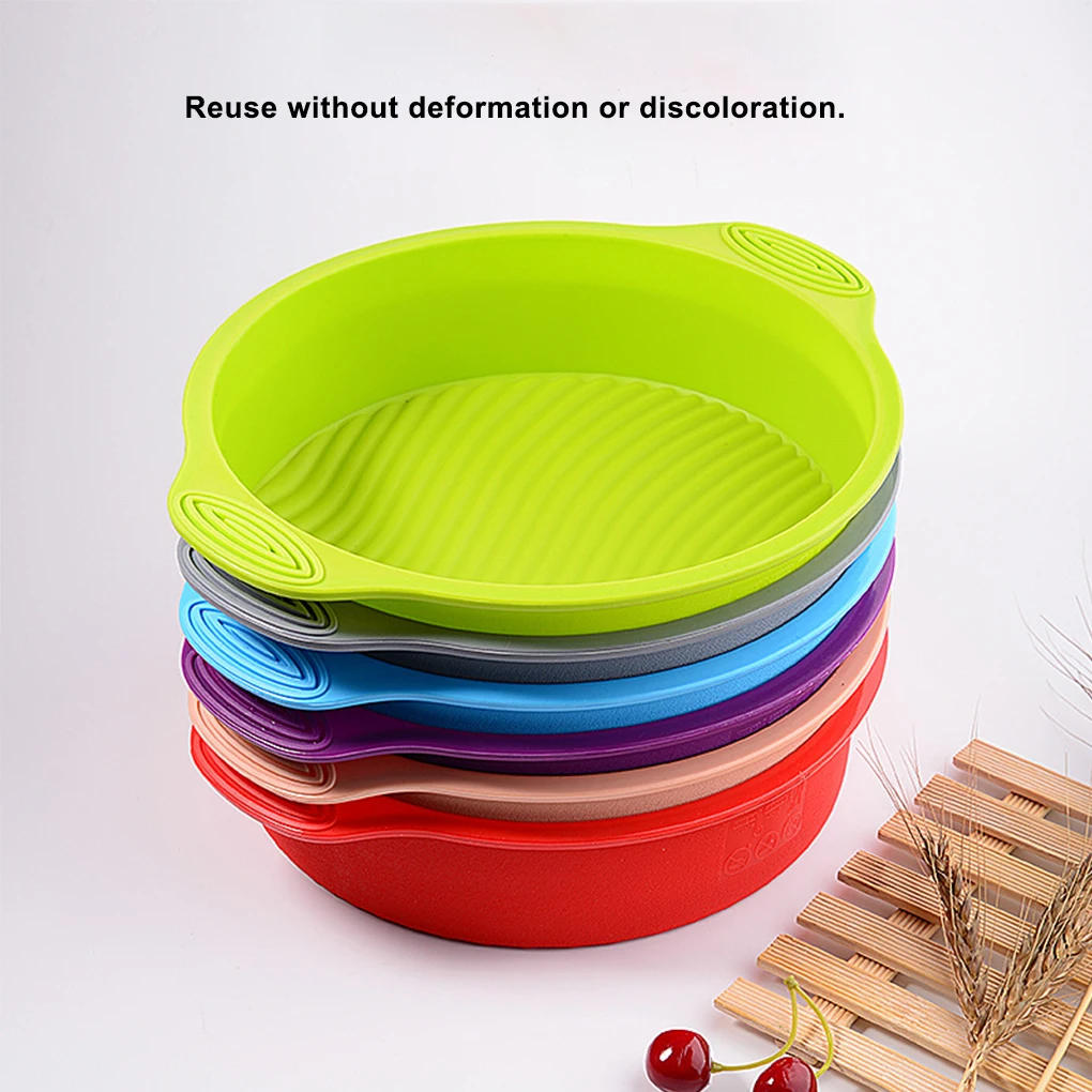 

Silicone Round Food Grade Non Stick Cake Bakeware 3D Cake Mold Baking Tool Loaf Bread Tray Birthday Cake Dessert Pan Tools