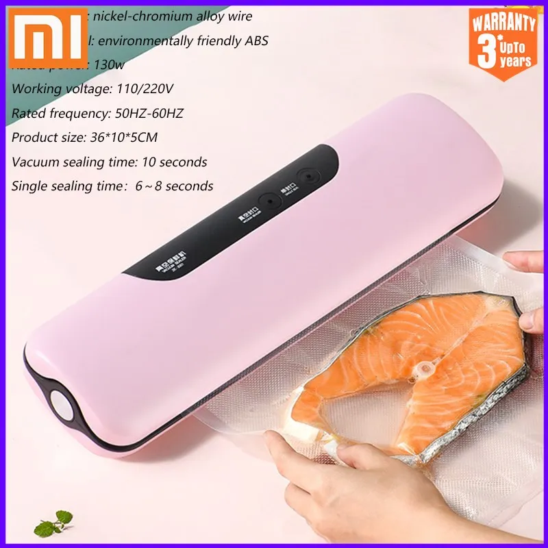 

XIAOMI MIJIA Kitchen Vacuum Sealer Machine Food Saver Electric Home Xiomi Vacuum Food Sealer Including 10pcs Storage Bags