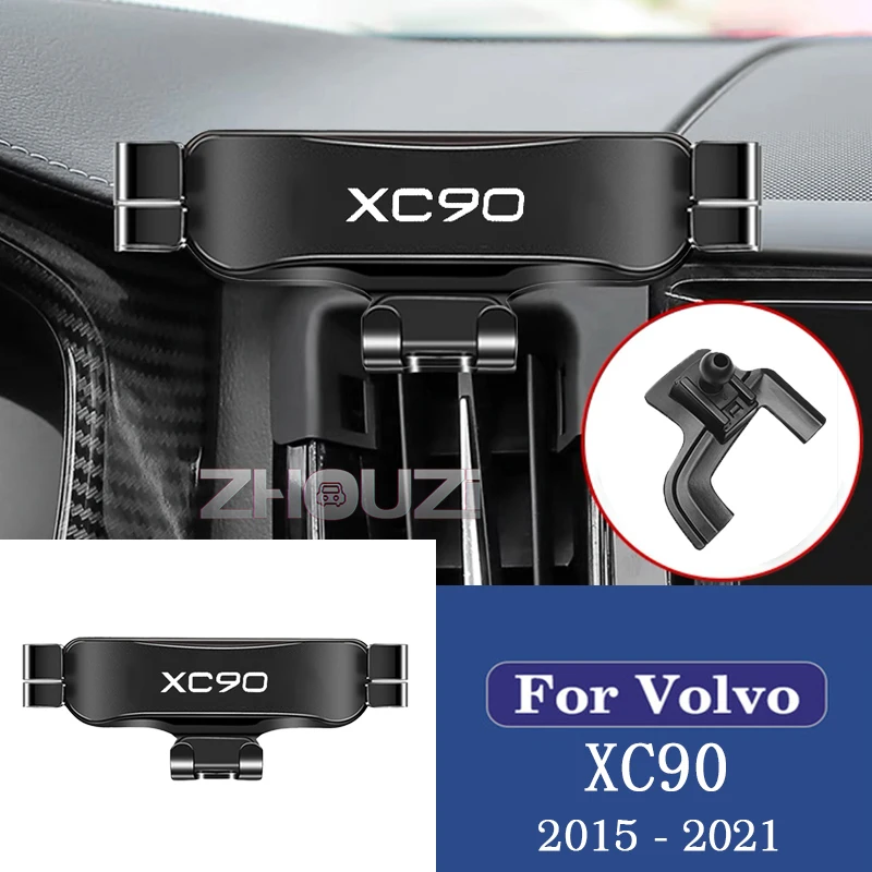 

Car Mobile Phone Holder Air Vent Outlet Clip Stand GPS Gravity Navigation Bracket For Volvo XC90 2015-2021 Auto Accessories