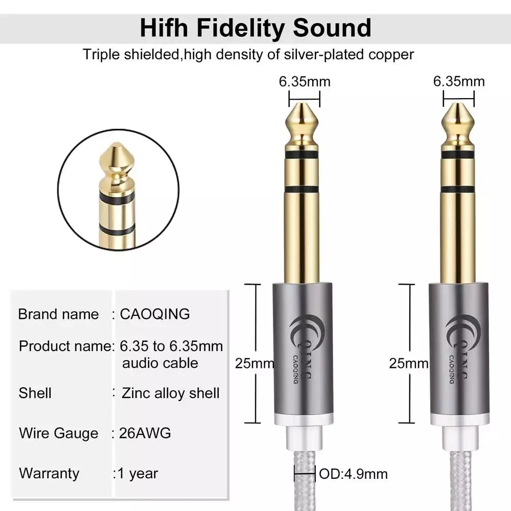 635mm zu 635mm trs stereo audio kabel 14 ts professionelle lautsprecher kabel für elektrische gitarre bass verstärker tastatur 635mm fr