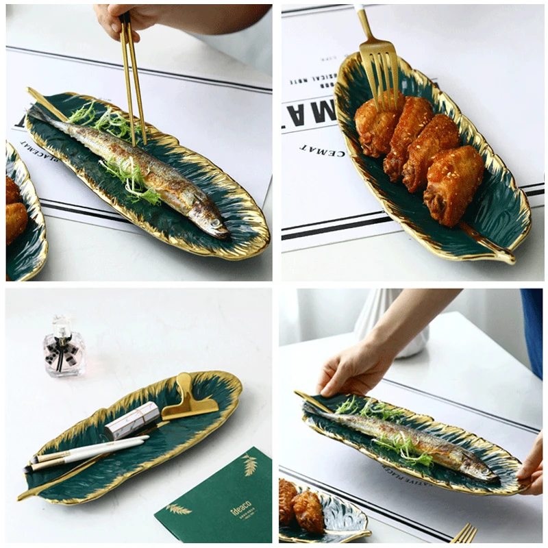 1Pc Creative Nordic Ceramic Platter Jewelry Display Plate Kitchen Storage Tray Dessert Holder Household Tabletop Decor | Дом и сад