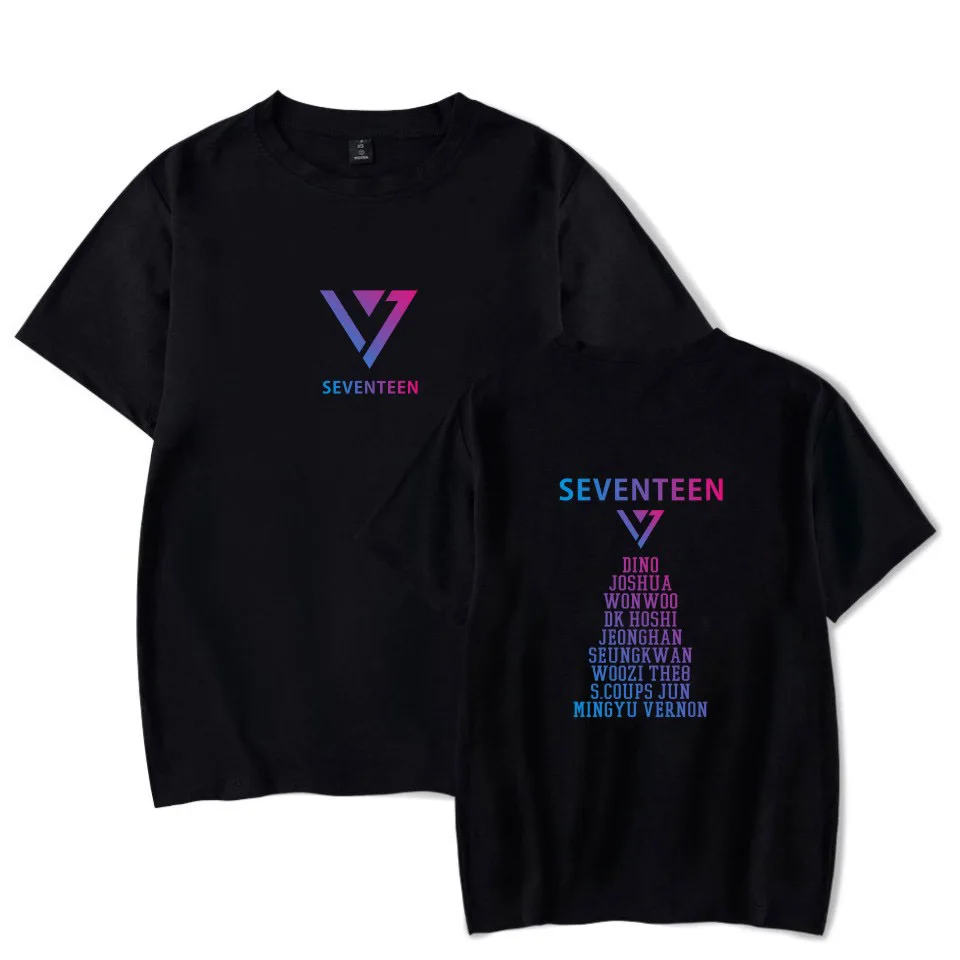 Летняя уличная одежда SEVENTEEN Кей поп новая футболка с коротким рукавом для мужчин