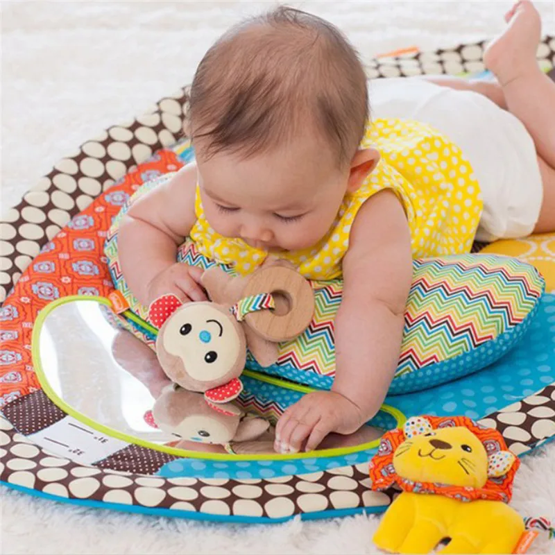 Мягкий коврик для новорожденных, Круглый мультяшный ковер, одеяло, детские игры, игровой коврик для кровати от AliExpress WW