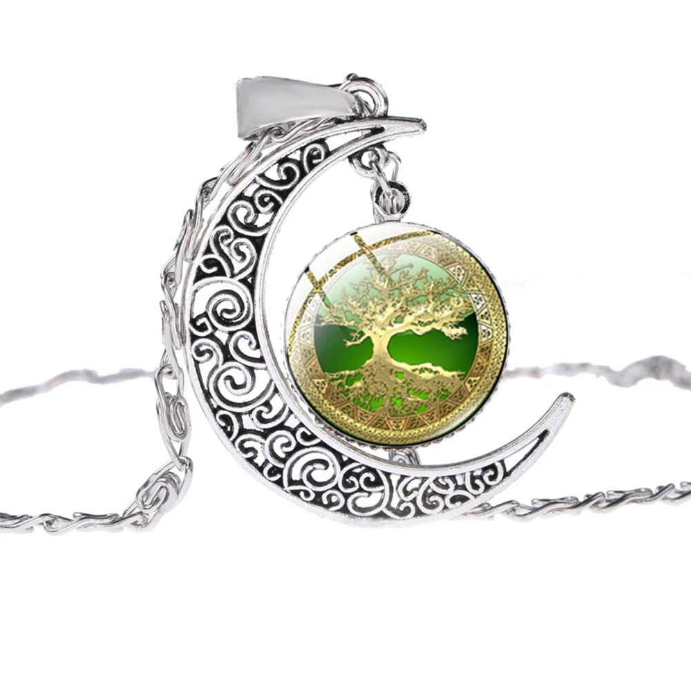 

Fashion Tree of Life Art Patterns Pendant Necklace Silver Color Link Chain Necklace Chakra Healing Jewelry Yoga Lovers Best Gift