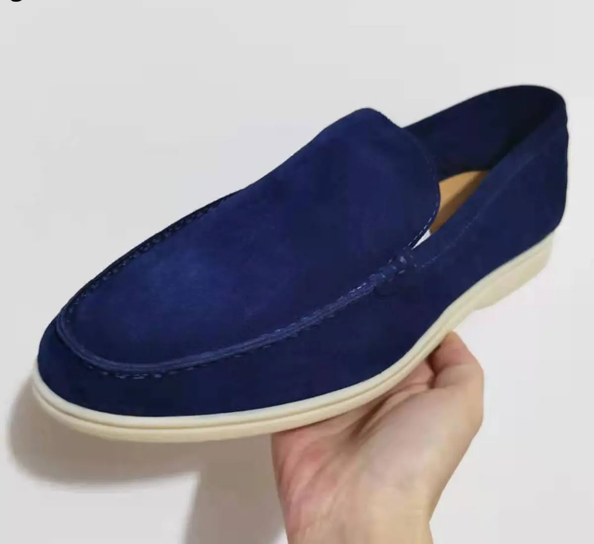 

Мужские замшевые лоферы, удобная деловая обувь, Королевская Синяя обувь для вождения, обувь на плоской резиновой подошве, на каблуке