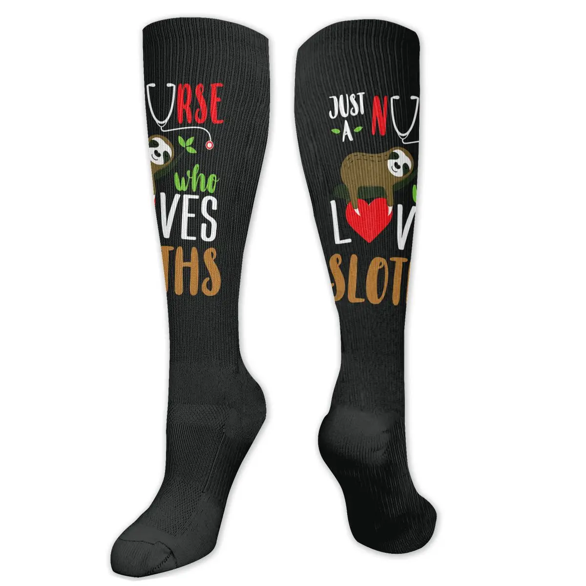 

Компрессионные носки для медсестер, любящих ленивых, для женщин и мужчин, широкая длина до середины икры, для медсестер, бега, атлетики