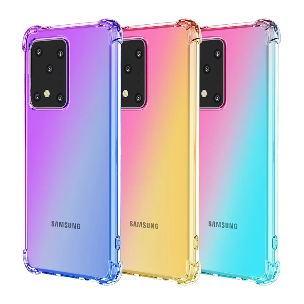 Градиентный мягкий чехол из ТПУ для Samsung Galaxy S20 Ultra S10 Plus S8 S9 A10 A20 A30 A51 A71 A40 A50S A70 с