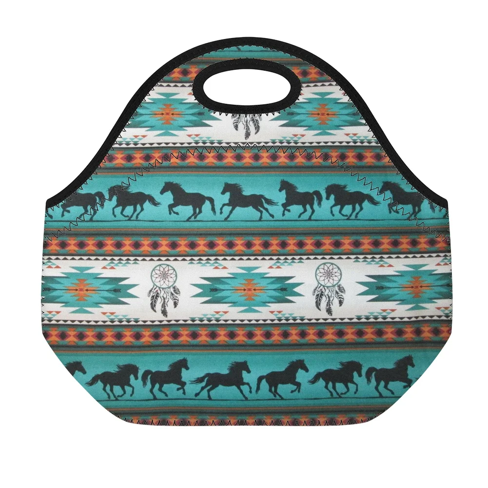 Сумка для ланча HYCOOL с принтом в виде лошадей Западном и американском стиле
