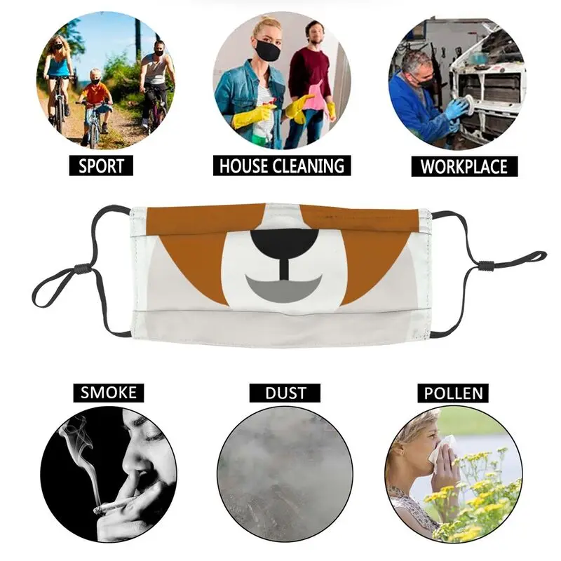 

Jack Russell Terrier Dog Washable Face Mask Adult Funny Meme Anti Dust Haze Mask Protection Cover Respirator Mouth Muffle