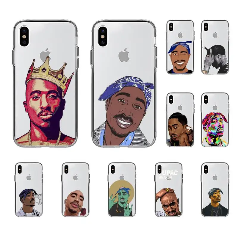 

FHNBLJ Rapper 2Pac Phone Case for iPhone 11 12 13 mini pro XS MAX 8 7 6 6S Plus X 5S SE 2020 XR case