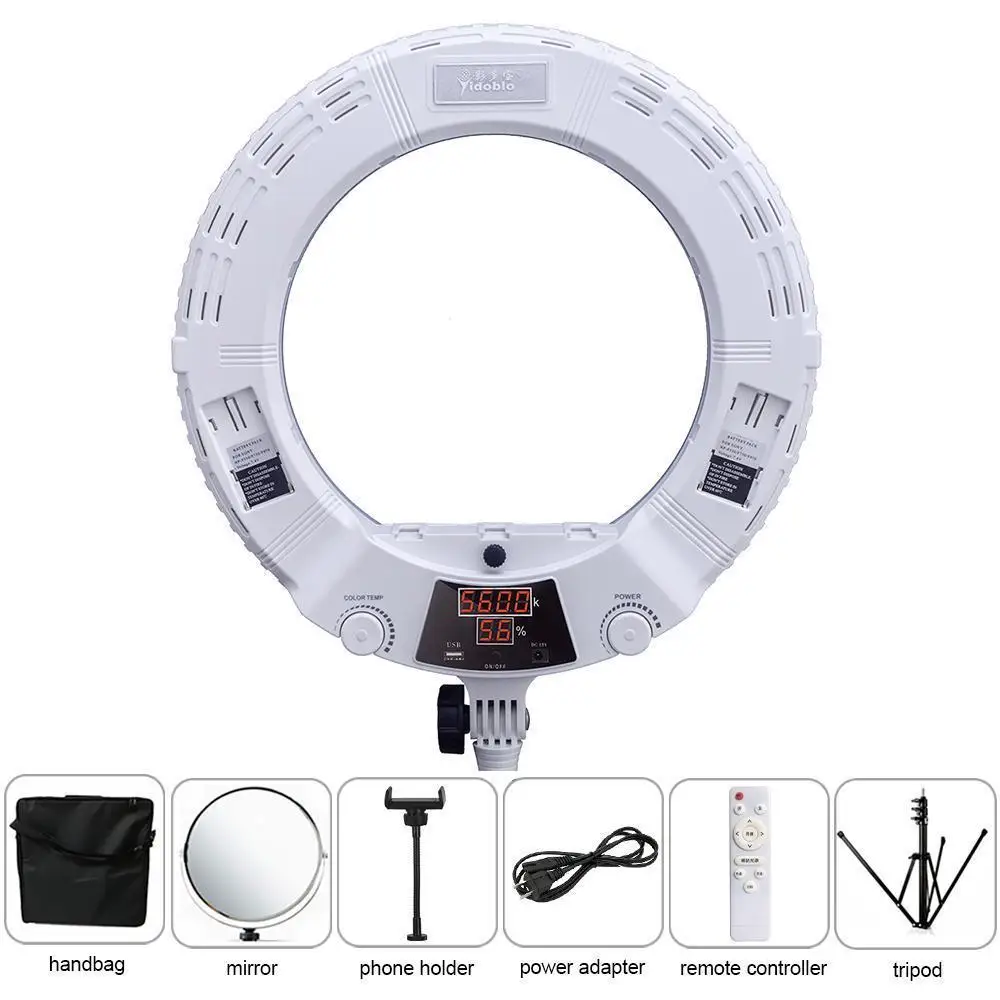

NEW 18inch LED Ring Lights Lamp Kit with Stand Yidoblo LX-480D Cold Warm Light Makeup Vlog Photographic Lighting USB Support